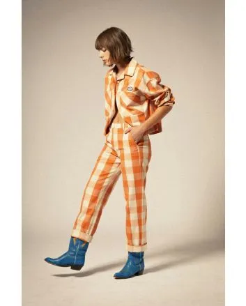 Mujer con Pantalón Brixton Bedford Pant Tangerine Gingham