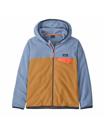 Forro polar con capucha Patagonia Kids Micro D Snap-T Jacket Azul y Dorado para niño/a 6-16 años