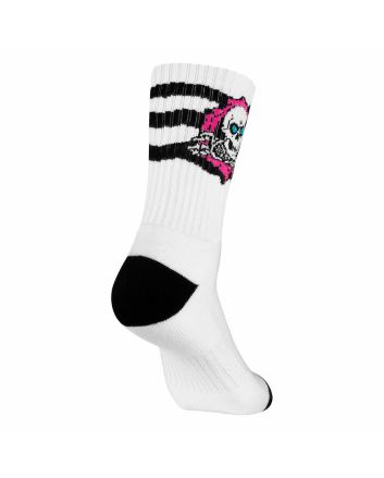 Calcetines Powell Peralta Ripper Stripes blanco negro rosa para hombre