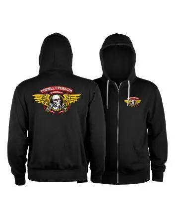 Sudadera con capucha y cremallera Powell Peralta WInged Ripper Negra Unisex