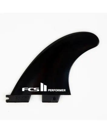 Quillas para tabla de surf FCS II Performer Tri-Fins Glass Flex negras Talla S