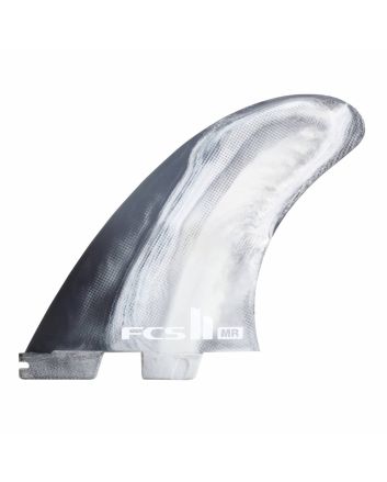 Quillas para tabla de surf FCS II Mark Richards Performance Core Talla XL Swirl Tri Fins Blanco y negro