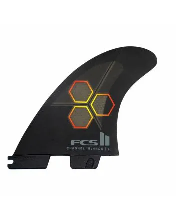 Quillas de surf FCS II CI Performance Core Tri-Fins color Black-Flame Talla L
