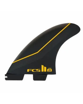 Quillas para tabla de surf FCS II JS Performance Core Carbon Tri Fins negras Large 