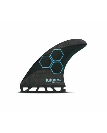 Quillas para tabla de Surf Futures FAM1 Techflex Negro y Azul Thruster Medium