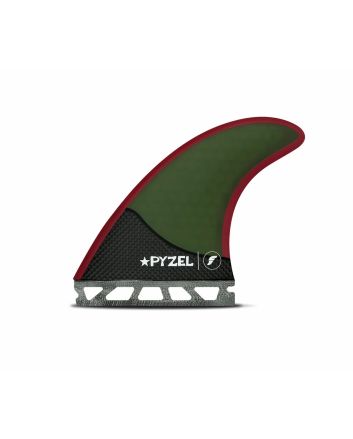 Quillas para tabla de surf Futures Pyzel Honeycomb w/Carbon Tri-Fins Talla M color verde y rojo