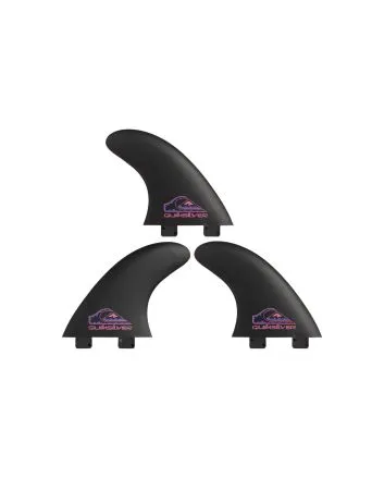 Quillas para tabla de Surf Quiksilver Summervibes Negras Thruster Sistema FCS