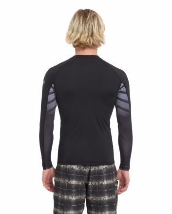 Hombre con Licra de manga larga Volcom VTV Jack Robinson LS Rashguard UV 50+ Negra