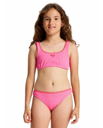 Niña con bikini bralette Roxy Aruba Rosa 