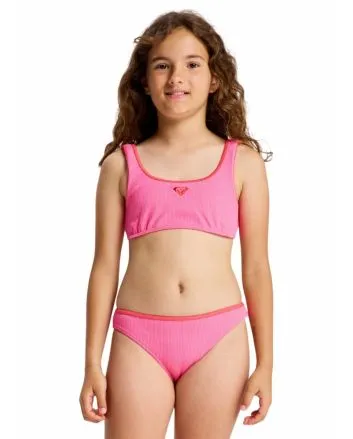 Niña con bikini bralette Roxy Aruba Rosa 
