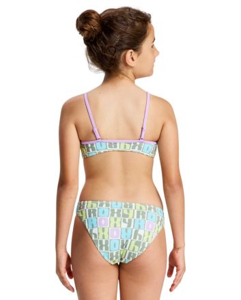 Niña con bikini bralette Roxy Letter Up Verde Oil Green