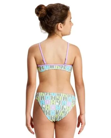 Niña con bikini bralette Roxy Letter Up Verde Oil Green