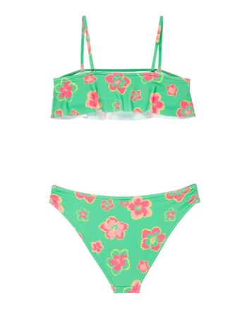 Bikini con volantes Roxy Tropicool Verde con estampado floral para niña 8-16 años