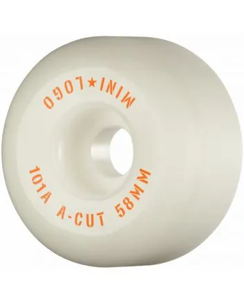 Ruedas Mini Logo A-Cut 58mm 101A blancas para skate street