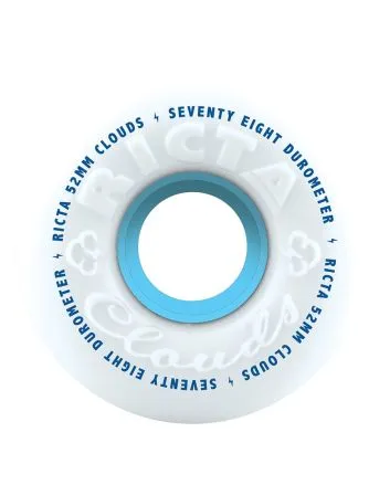 Ruedas para Skate Cruiser Ricta 52mm Clouds 78a blancas y azules