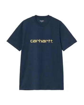 Camiseta de manga corta Carhartt WIP Script Ink-Air Yellow para hombre 