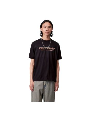 Hombre con Camiseta orgánica de manga corta Solar Chrome Script negra 