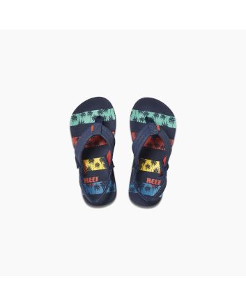 Sandalias Reef Little Ahi Navy Palms Stripe 