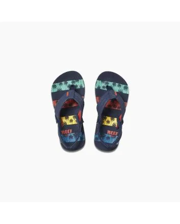 Sandalias Reef Little Ahi Navy Palms Stripe 