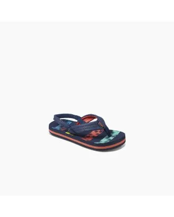 Sandalias Reef Little Ahi Navy Palms Stripe 