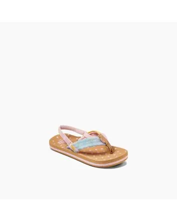Sandalias Reef Little Ahi Watercolor marrones para niña