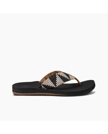 Sandalias ecológicas Reef Spring Woven Pebble negras para mujer 