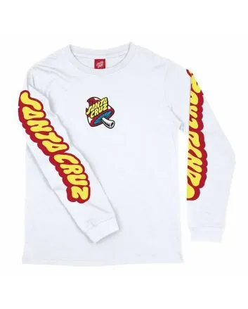 Camiseta de manga larga Santa Cruz Youth Toadstool Dot Blanca para niño/a 6-14 años