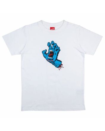 Camiseta de manga corta Santa Cruz Youth Screaming Hand blanca para niño 