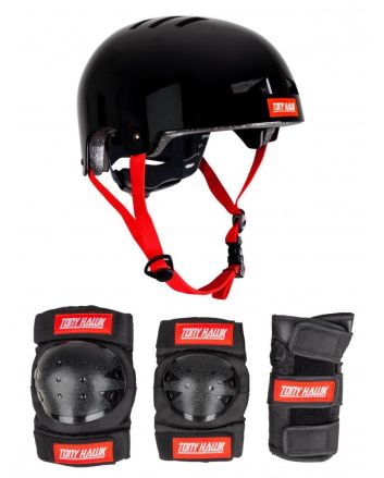 Juego de protecciones infantiles para skate Tony Hawk Multisport Casco, coderas, rodilleras y coderas