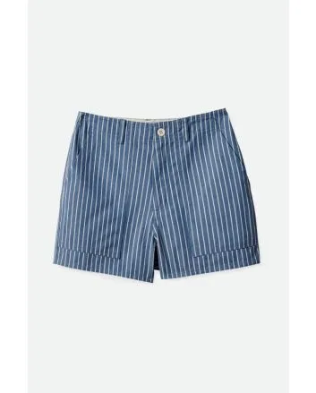 Pantalón corto de tiro alto Brixton Vancouver Azul a rayas para mujer