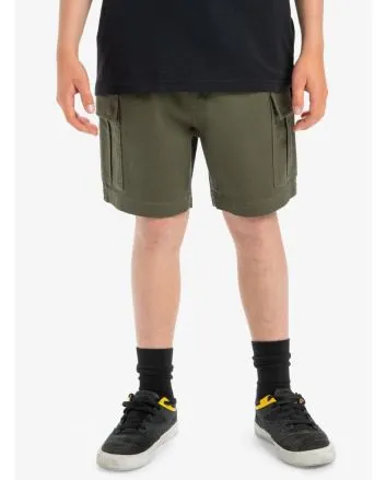 Niño con Short cargo Quiksilver Taxer Verde Militar