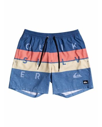 Short de natación Quiksilver Word Block Volley 15" Boy True Navy para niños de 8 a 16 años