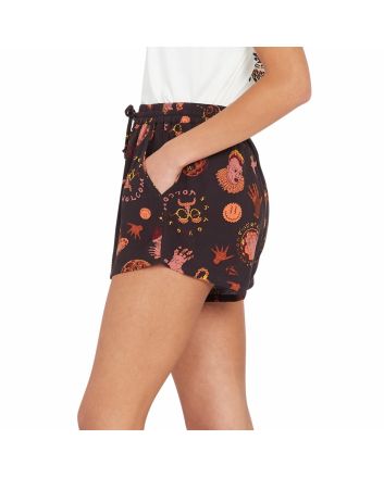 Mujer con pantalones cortos de cintura elástica Vocom Connected Minds negros