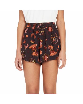 Mujer con pantalones cortos de cintura elástica Vocom Connected Minds negros