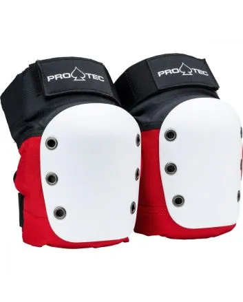 Juego de protecciones de skate infantil Pro-Tec Pads Street Gear Junior 3 Pack Open rojas, blancas y negras