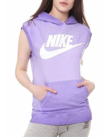Mujer con Sudadera de capucha y sin mangas Nike Solstice en morado
