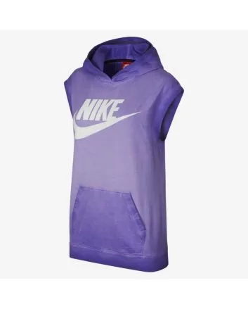 Mujer con Sudadera de capucha y sin mangas Nike Solstice en morado