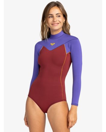 Mujer con Springsuit con manga larga y cremallera en la espalda Roxy 1.5mm Rise Granate