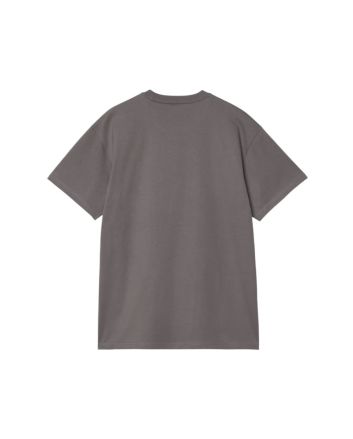 Camiseta de manga corta Carhartt WIP Chase color gris pórfido y dorado para hombre