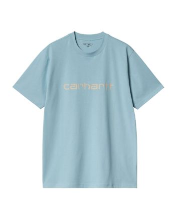Camiseta de manga corta Carhartt WIP Script Bluebird-Fleur De Sel para hombre