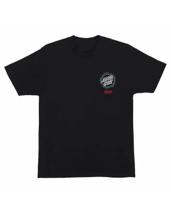 Santa Cruz Stranger Things Hellfire Pit camiseta negra para hombre gráfico trasero