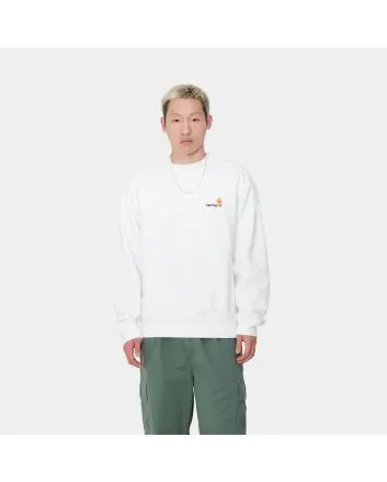 Hombre con Sudadera Carhartt WIP American Script Sweatshirt Blanca 