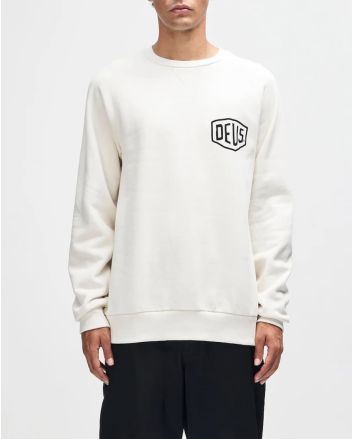 Hombre con sudadera Deus Biarritz Address Dirty White