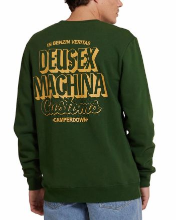 Hombre con Sudadera Deus Ex Machina Ever Seen Crew Hillside Green para hombre