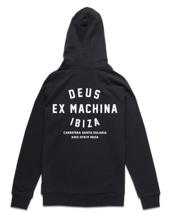 Sudadera con capucha Deus Ex Machina Ibiza Address negra para hombre posterior