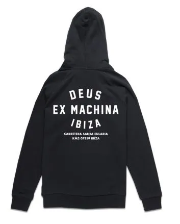 Sudadera con capucha Deus Ex Machina Ibiza Address negra para hombre posterior