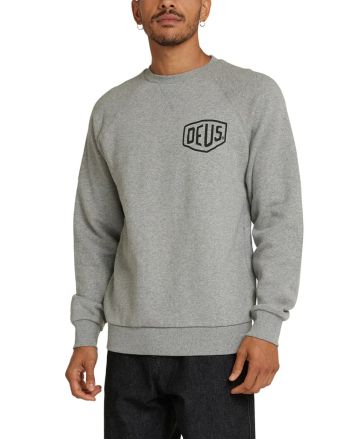 Hombre con Sudadera Deus Venice Address Crew Gris Jaspeado