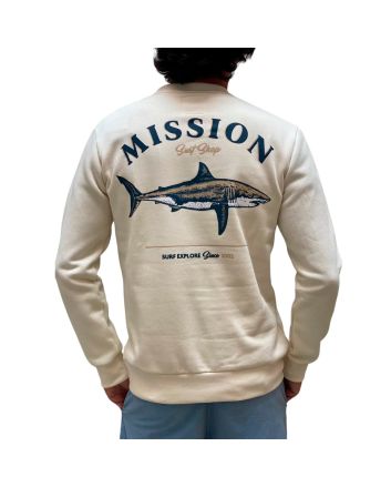Hombre con Sudadera Mission Logo Tiburón Blanco Hueso Unisex 