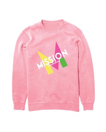Sudadera de cuello redondo Mission Surfschool en color rosa para chica