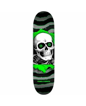 Tabla de skate Powell Peralta Ripper One Off 8.0" x 31.45" en  gris plateado y verde 